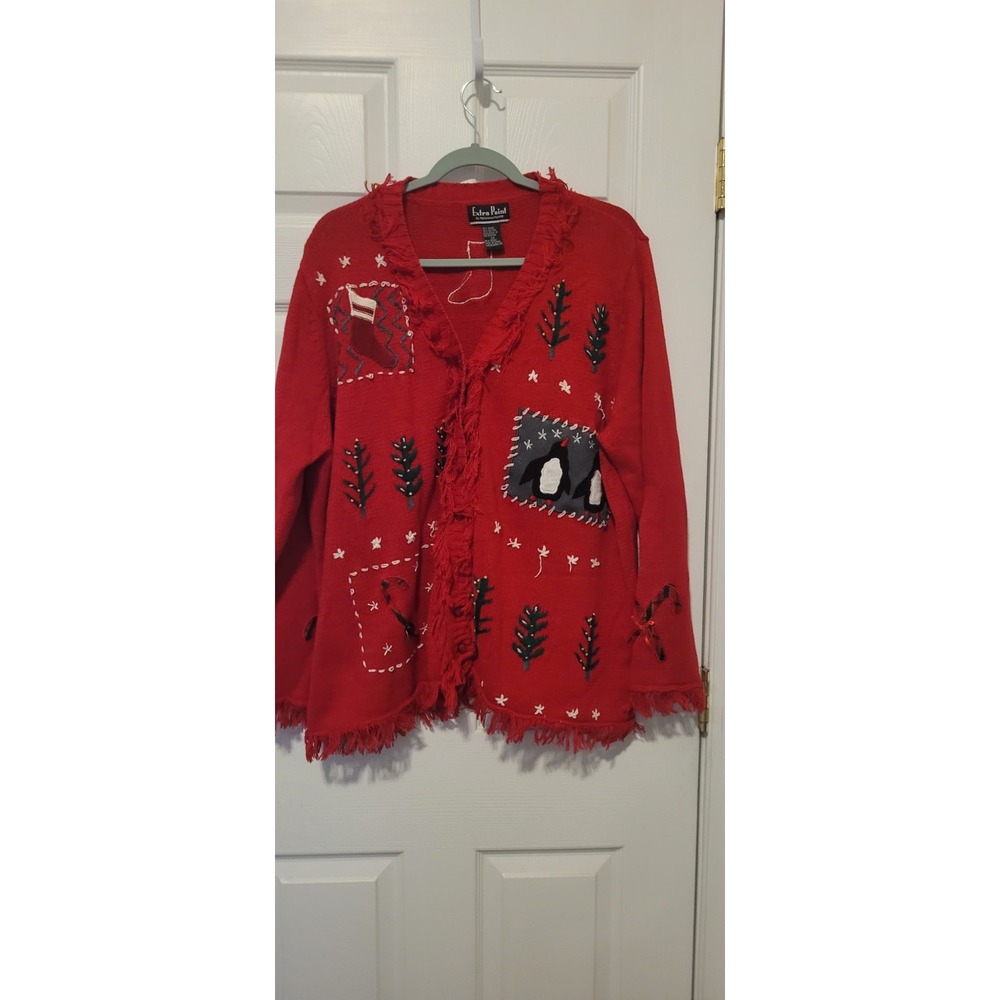 Vintage Extra Point By Reference Point  2x Holiday Sweater - Picture 2 of 12